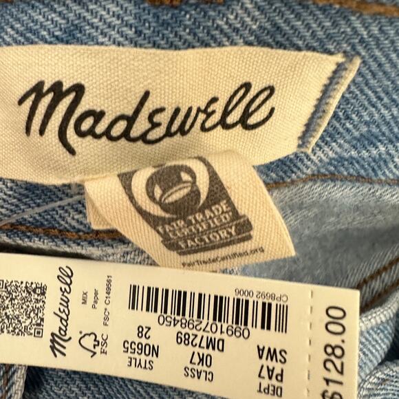 Madewell Low Slung Straight Jeans Sevilla Wash Blue Straight Slouchy US 28 NWT - Picture 9 of 14